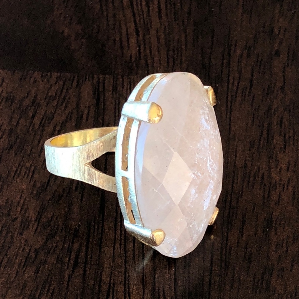 Vintage gold and crystal ring